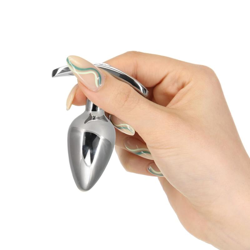 SO7753 Анальна пробка Pillow Talk Sneaky Luxurious Stainless Steel Anal Plug із кристалом Swarovski