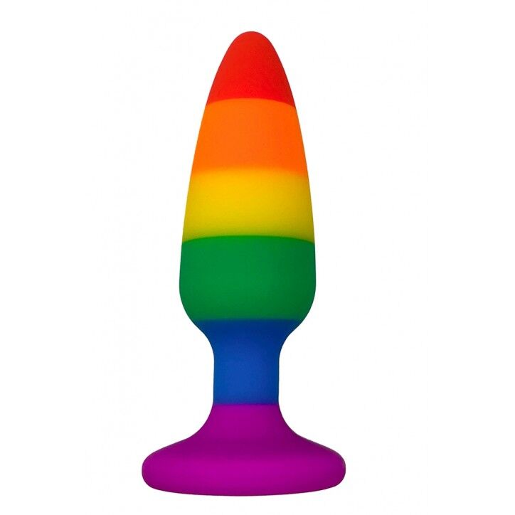 SO7434 Силіконова анальна пробка Wooomy Hiperloo Silicone Rainbow Plug L, діаметр 3,9 см, довжина 13,1 см