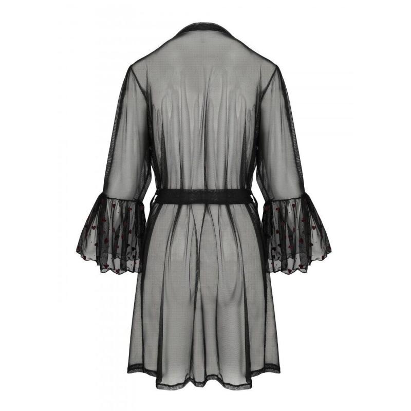 SO4773 Повітряний пеньюар LOVELIA PEIGNOIR black XXL/XXXL - Passion