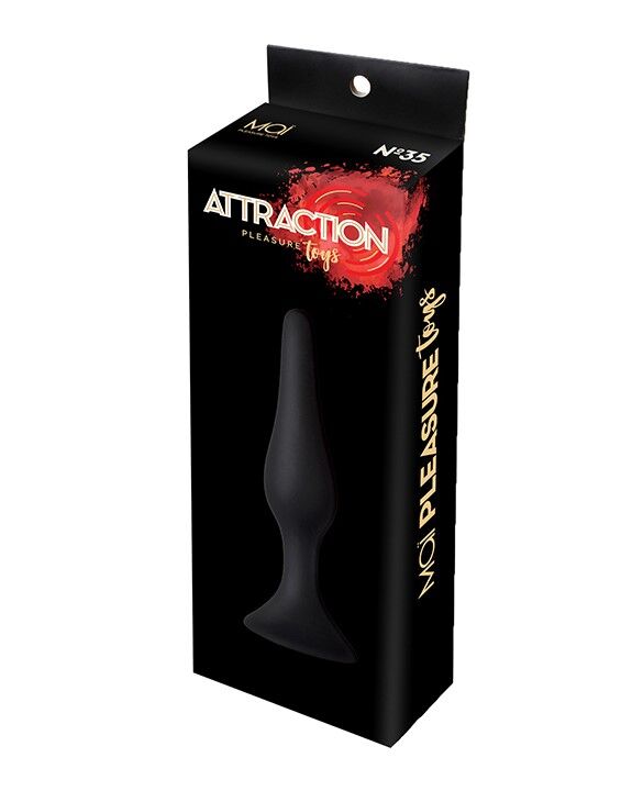 SO5008 Анальна пробка з присоскою MAI Attraction Toys №35 Black, довжина 15,5 см, діаметр 3,8см