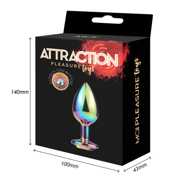 SO6040 Металева анальна пробка MAI Attraction Toys №74 Rainbow