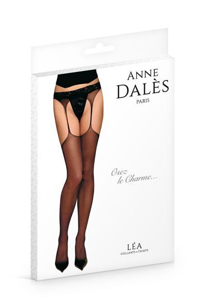 SO1912 Панчохи з поясом Anne De Ales LEA T4 Black, чудово для pinup-образу