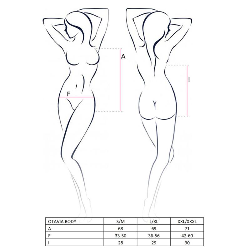 EL15701 Боді монокіні з глибоким декольте OTAVIA BODY black L/XL Passion