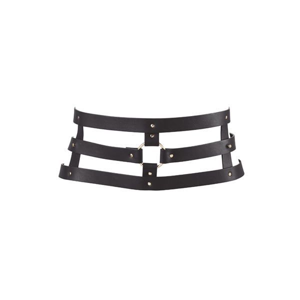 SO2680 Портупея-пояс Bijoux Indiscrets MAZE - Wide Belt and Restraints Black, екошкіра