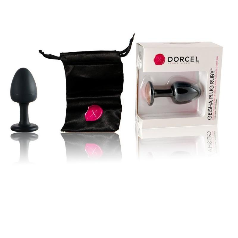 MD1335 Анальна пробка Dorcel Geisha Plug Ruby XL з кулькою всередині, створює вібрації, макс діаметр 4,5 см