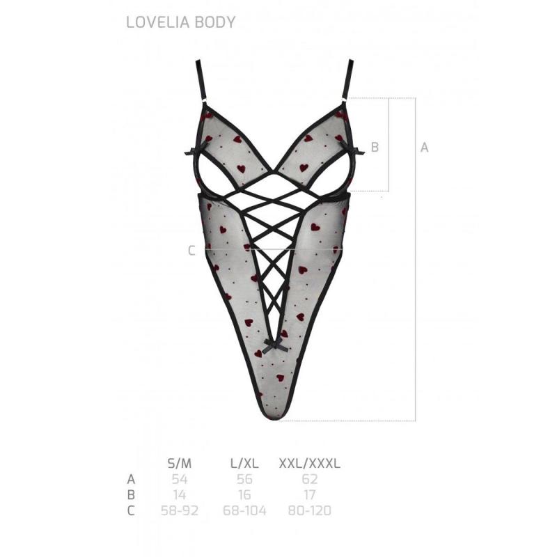 SO4753 Еротичний боді з малюнком LOVELIA BODY black L/XL - Passion