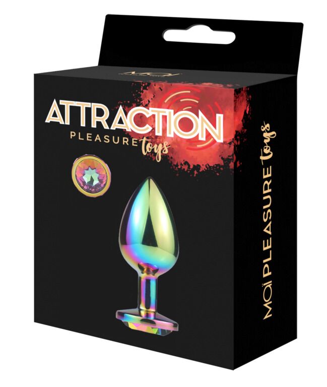 SO6040 Металева анальна пробка MAI Attraction Toys №74 Rainbow