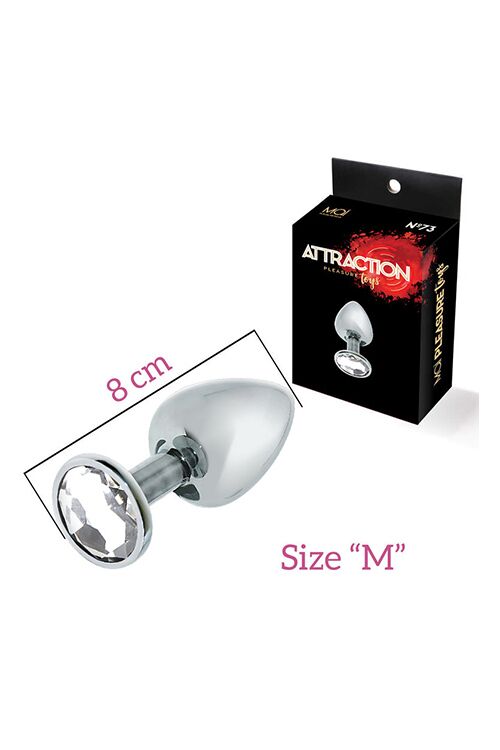 SO4642 Анальна пробка з кристалом MAI Attraction Toys №73, довжина 8см, діаметр 3 см