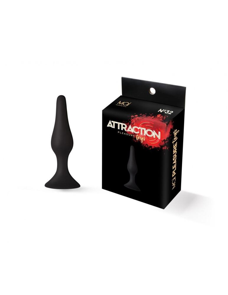 SO4624 Анальна пробка на присосці MAI Attraction Toys №32 Black, довжина 10,5 см, діаметр 2,5 см