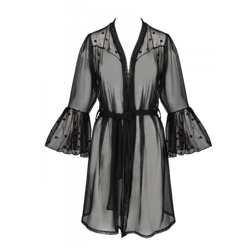 SO4773 Повітряний пеньюар LOVELIA PEIGNOIR black XXL/XXXL - Passion