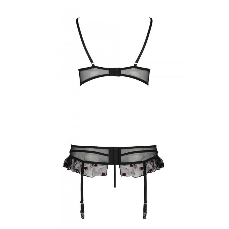SO4778 Сексуальний комплект з поясом для панчіх LOVELIA SET black S/M - Passion