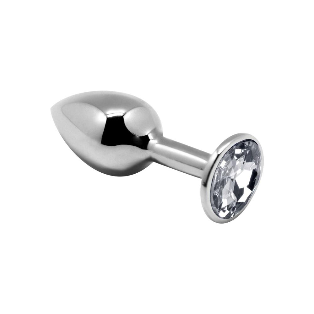 SO6003 Металева анальна пробка з кристалом Alive Mini Metal Butt Plug White M