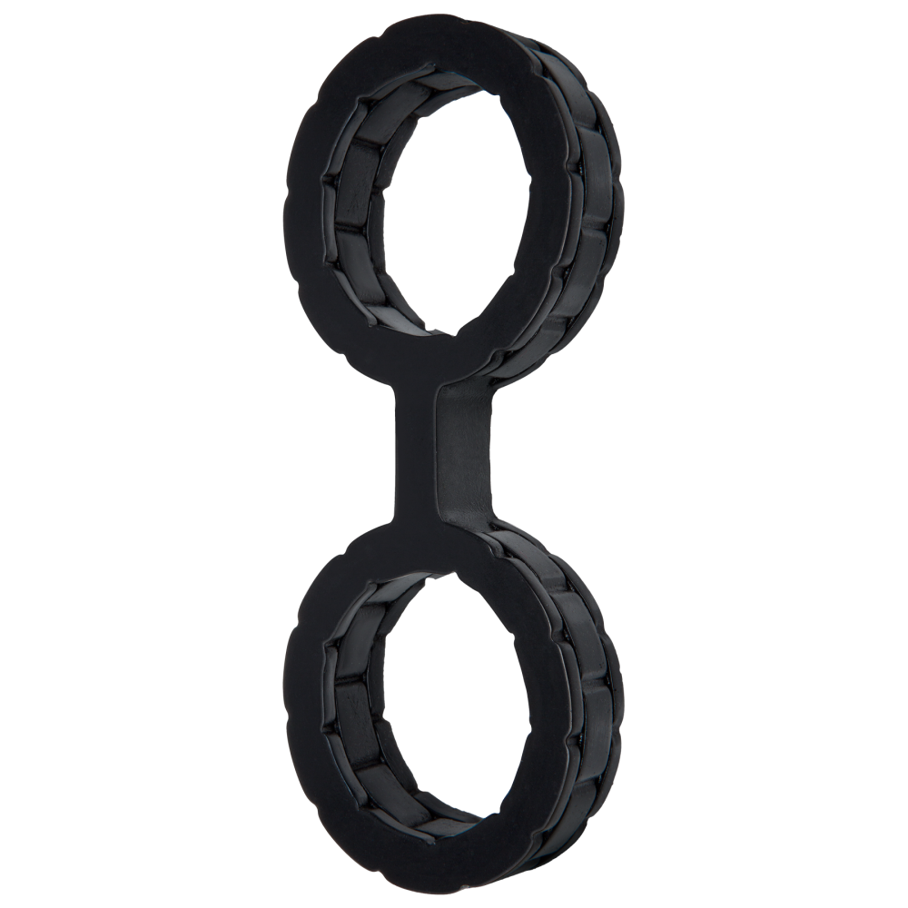 SO1967 Наручники з силікону Doc Johnson The Cuffs Large - Black, добре тягнуться, для рук і для ніг