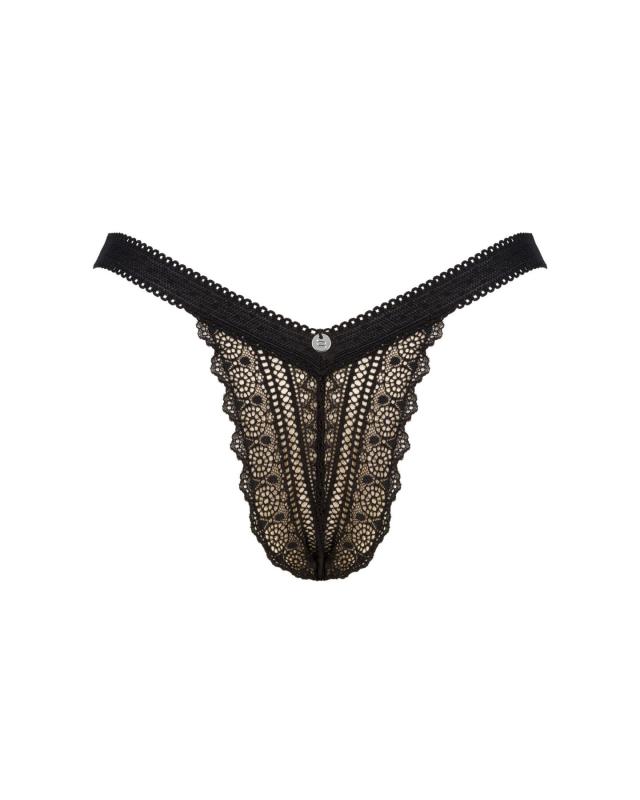 SO7705 Мереживні трусики із заниженою талією Obsessive Estiqua panties XS/S, black