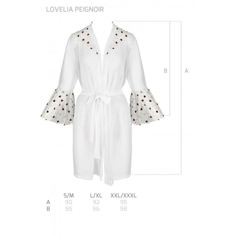 SO4775 Повітряний пеньюар LOVELIA PEIGNOIR white S/M - Passion