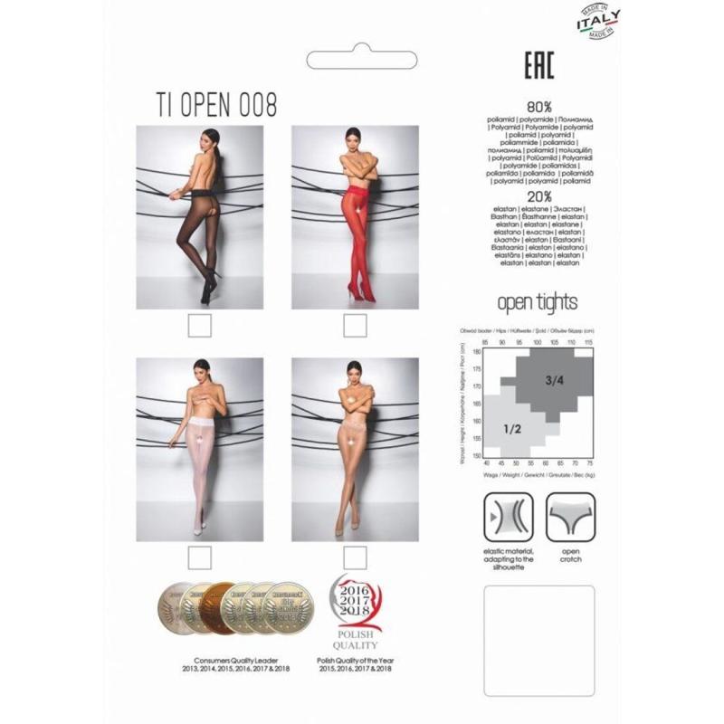 PS24521 Еротичні колготки TIOPEN 008black1/2 (30 den) – Passion, з вирізом