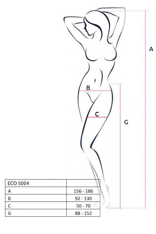 SO7093 Эротические колготки-бодистокинг Passion ECO S004 black, закрытые трусики, декор, подвязки