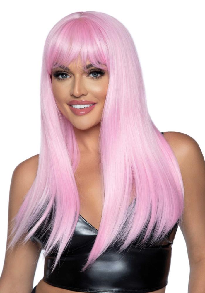 SO7942 Длинный розовый парик Leg Avenue Long straight bang wig, гладкий, 61 см