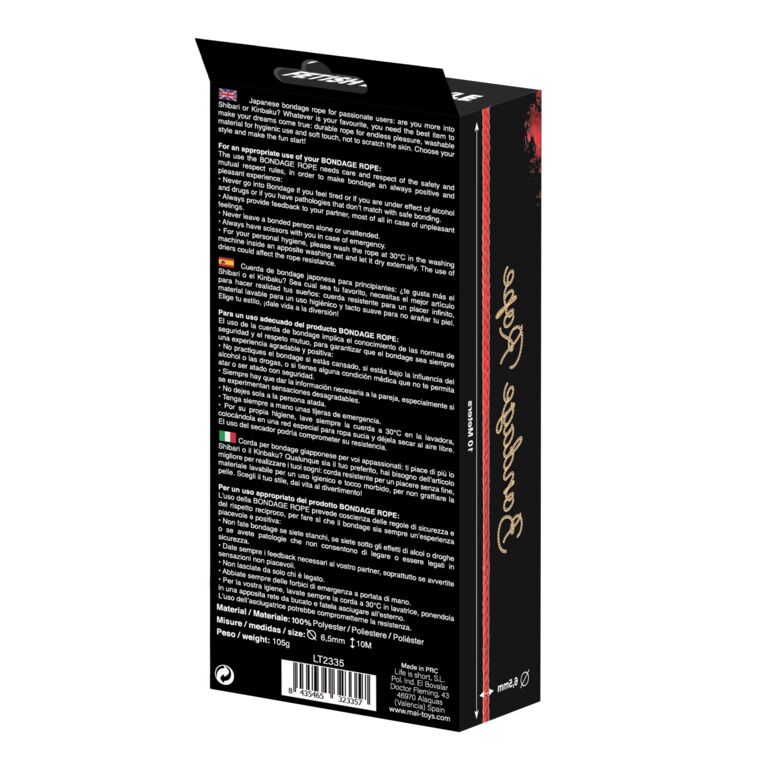 SO6574 Мотузка для BDSM MAI Bondage Rope Red, довжина 10 м, діаметр 6,5 мм, поліестер