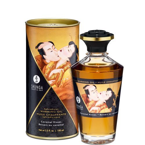 SO2501 Разогревающее масло Shunga Aphrodisiac Warming Oil - Caramel Kisses (100 мл) без сахара, вкусный