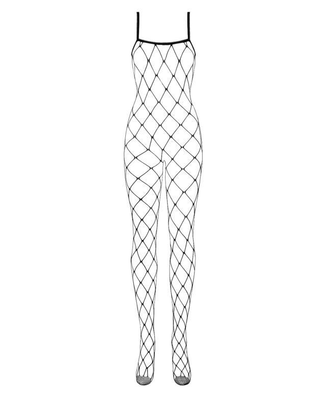 SO7251 Бодістокінг з великим вічком і відкритими грудьми Obsessive Bodystocking N102 S/M/L, чорний, комбіне