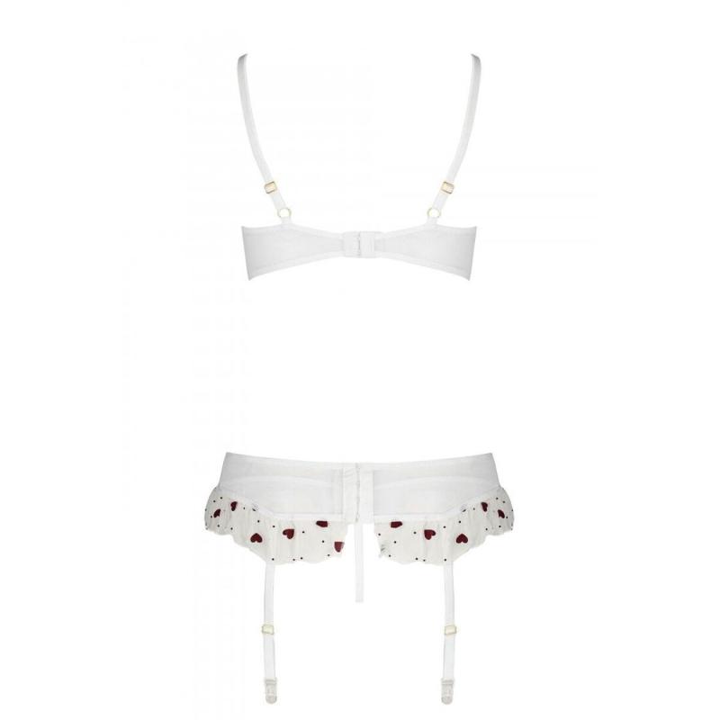 SO4781 Сексуальний комплект з поясом для панчіх LOVELIA SET white S/M - Passion