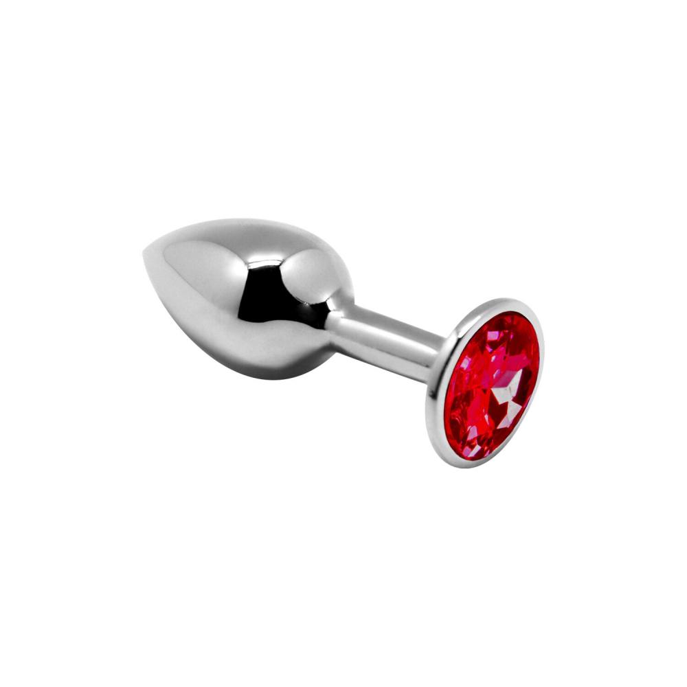 SO6010 Металева анальна пробка з кристалом Alive Mini Metal Butt Plug Red S