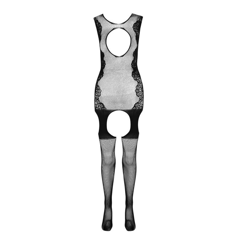 SO4735 Ажурний бодістокінг з панчохами Passion BS082 black