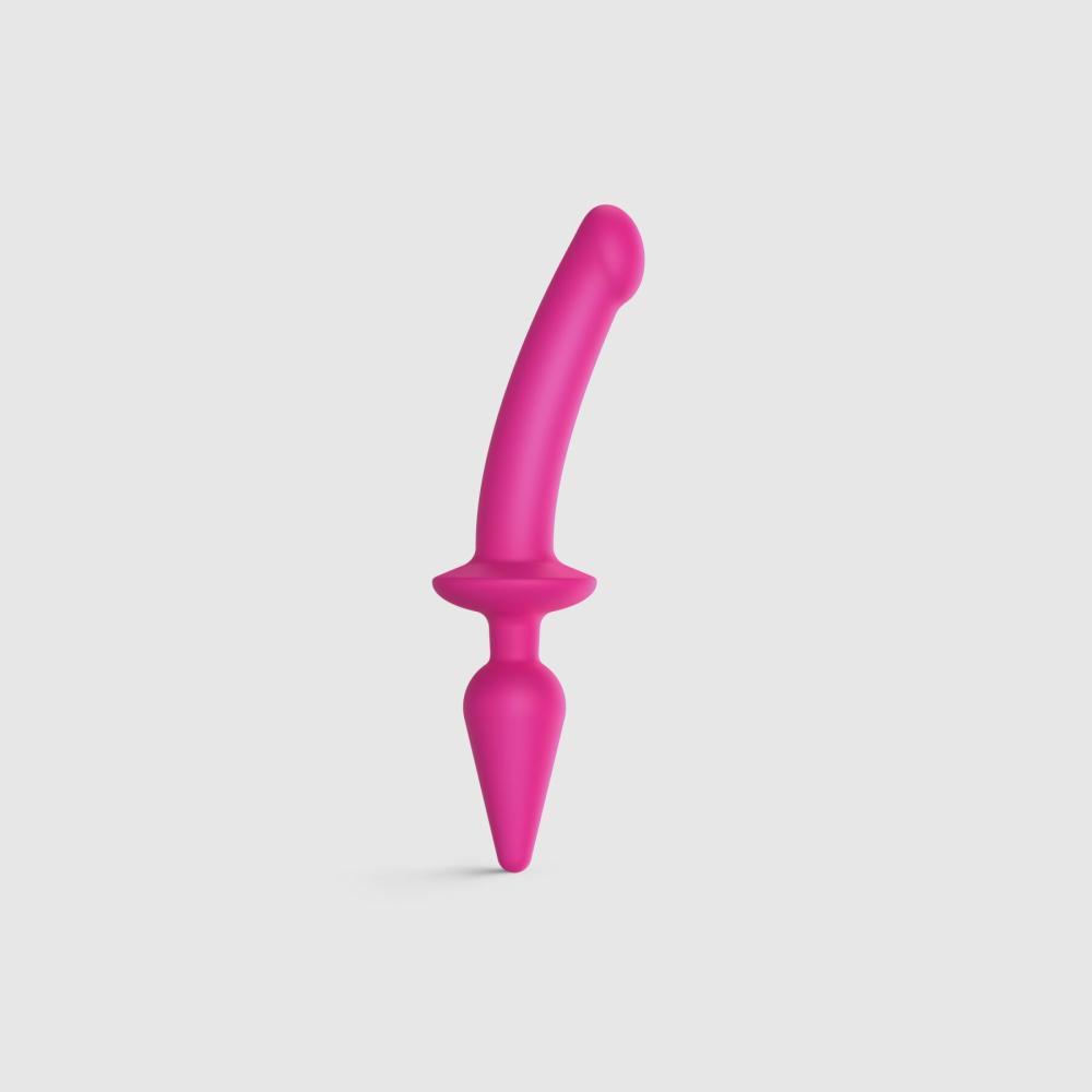 SO6829 Анальна пробка з дилдо 2в1 Strap-On-Me SWITCH PLUG-IN DILDO Fuchsia L, діаметр 4,5/3,4 см