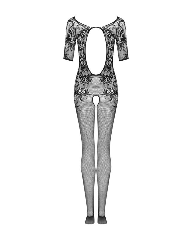 SO7692 Сетчатый бодистокинг с цветочным рисунком Obsessive Bodystocking F238 S/M/L, black, с доступом, имит