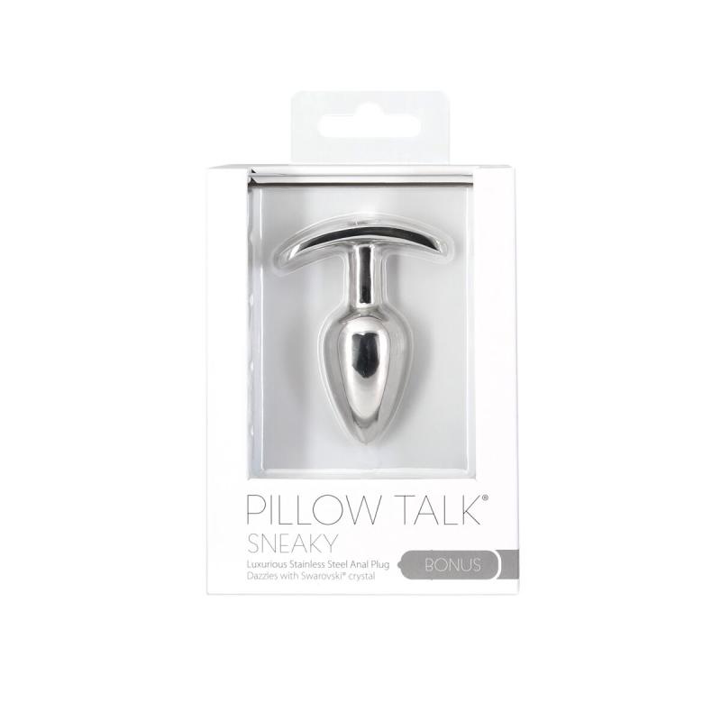 SO7753 Анальна пробка Pillow Talk Sneaky Luxurious Stainless Steel Anal Plug із кристалом Swarovski