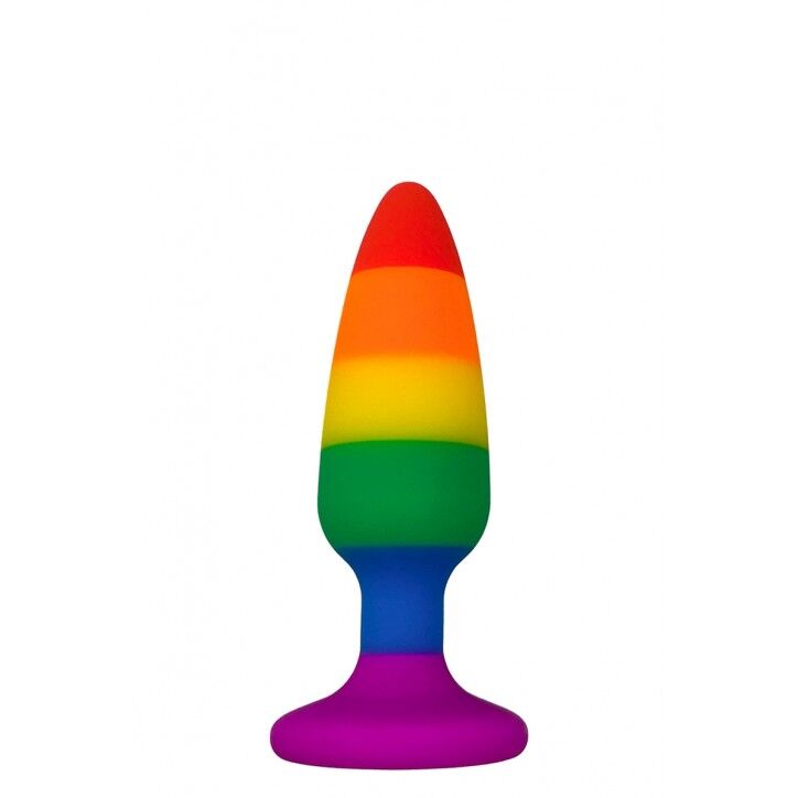SO7424 Силіконова анальна пробка Wooomy Hiperloo Silicone Rainbow Plug S, діаметр 2,4 см, довжина 9 см