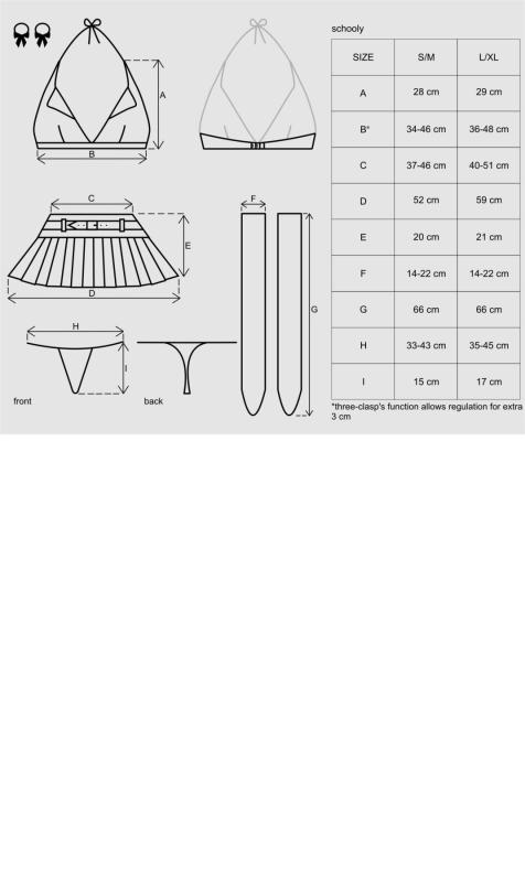 SO7305 Еротичний костюм школярки з мініспідницею Obsessive Schooly 5pcs costume L/XL, біло-червоний, топ, с