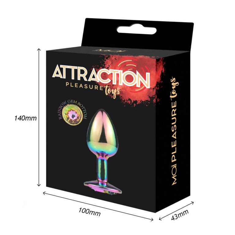 SO6038 Металева анальна пробка MAI Attraction Toys №72 Rainbow