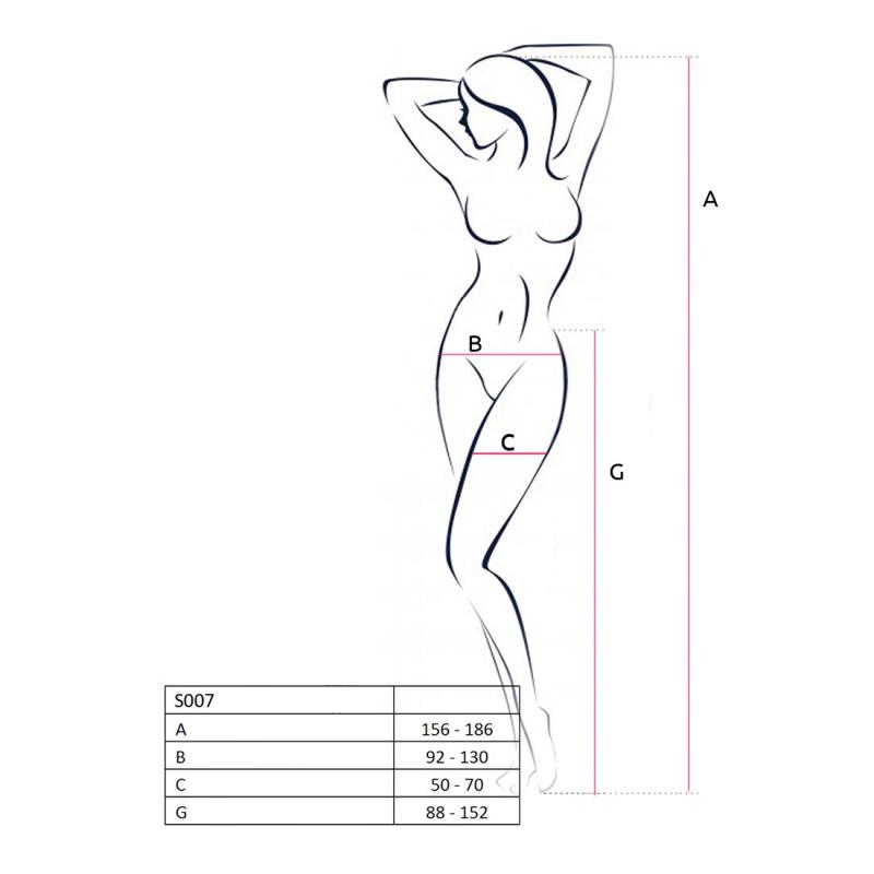 PSS025W Эротические колготки-бодистокинг Passion S025 white, имитация ажурных чулочков с пояском