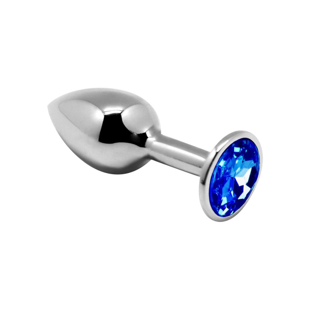 SO6001 Металева анальна пробка з кристалом Alive Mini Metal Butt Plug Blue M