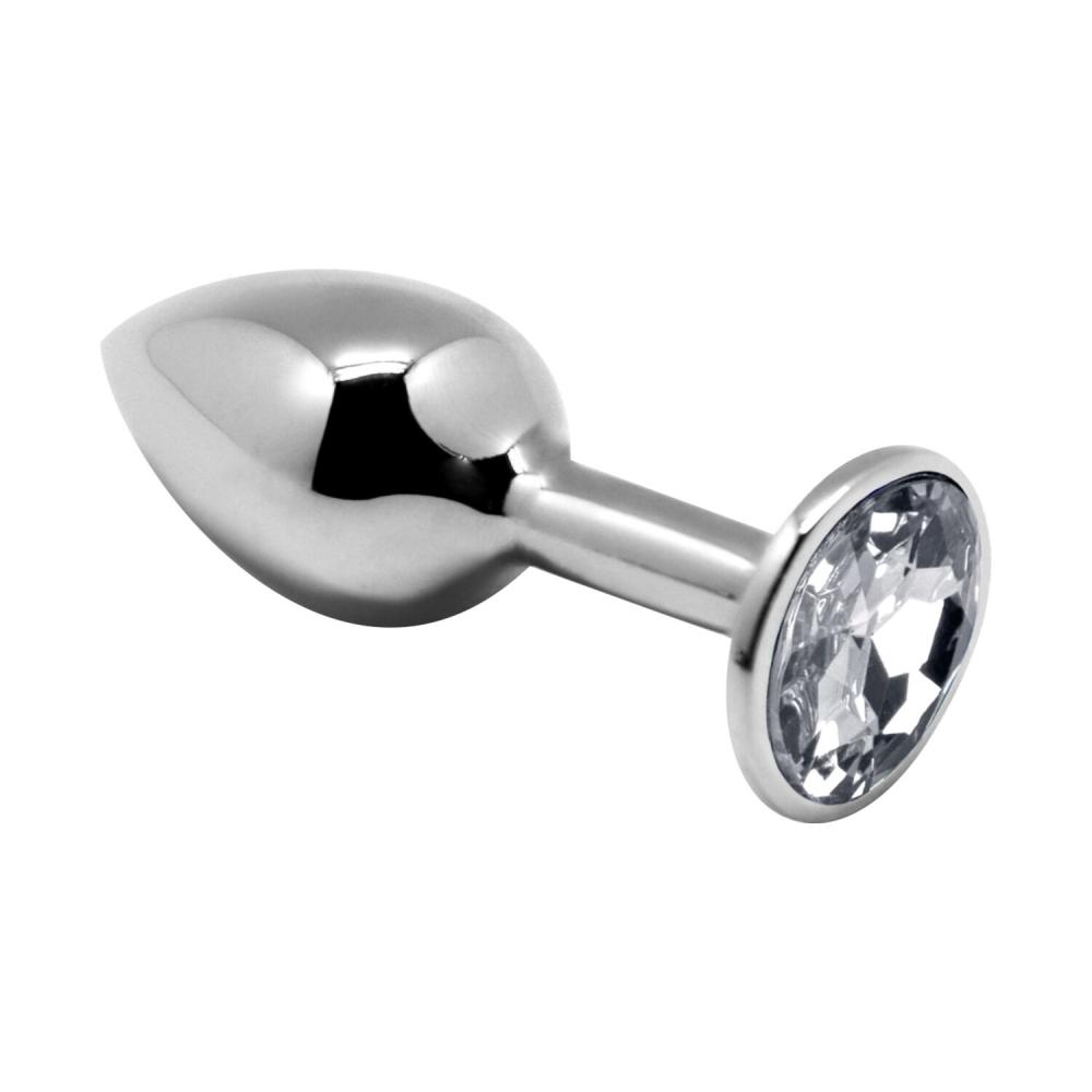 SO6005 Металева анальна пробка з кристалом Alive Mini Metal Butt Plug White L