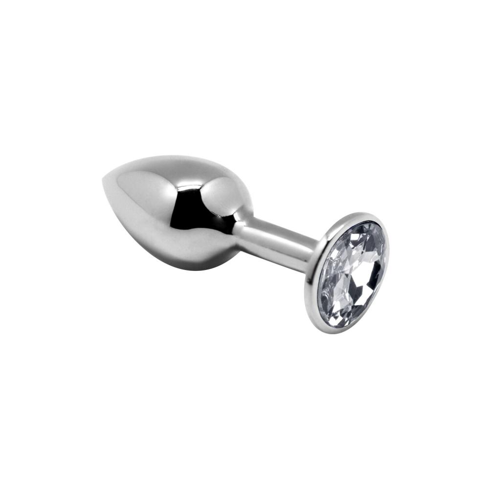 SO6009 Металева анальна пробка з кристалом Alive Mini Metal Butt Plug White S