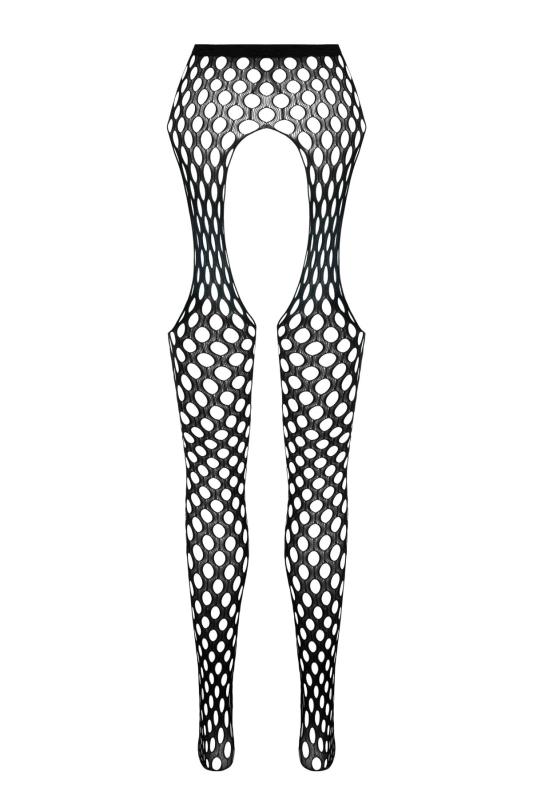 SO7091 Еротичні колготки-бодістокінг Passion ECO S003 red, з доступом, імітація підв’язок