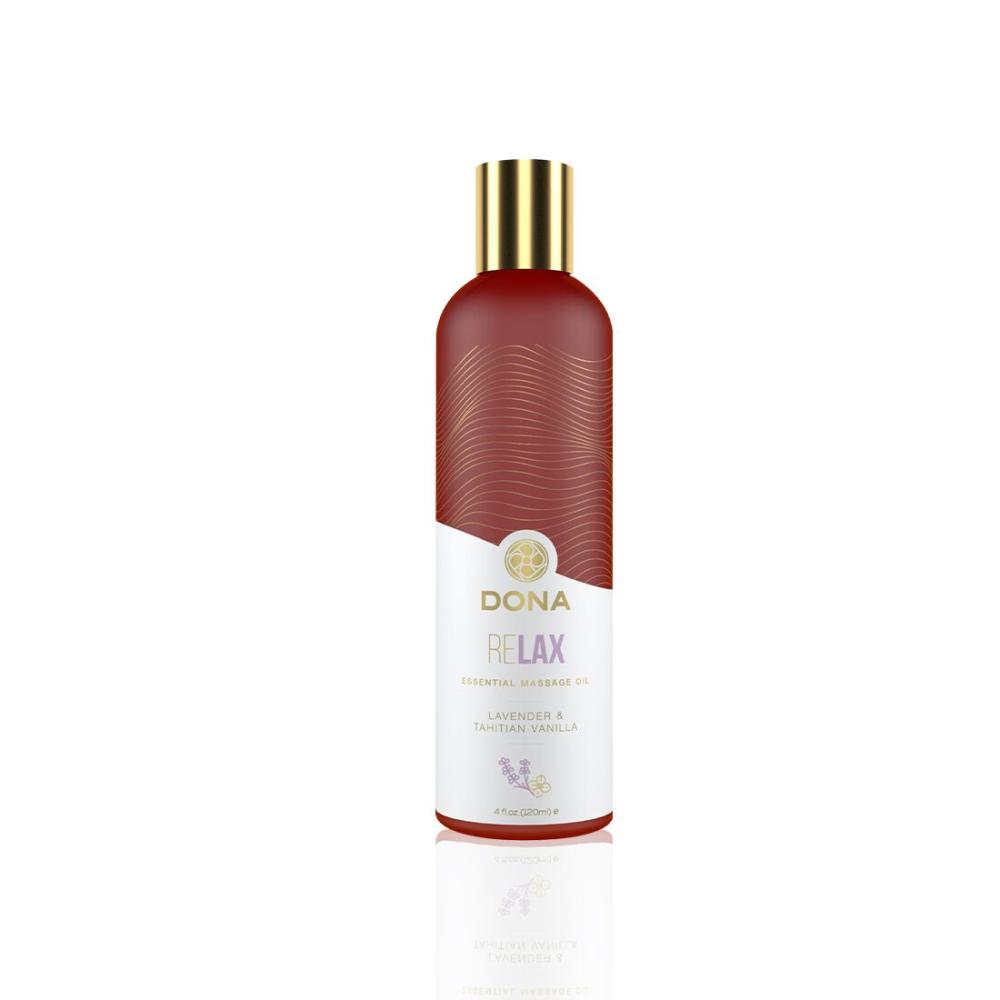 SO2623 Натуральна масажна олія DONA Relax – Lavender & Tahitian Vanilla (120 мл) з ефірними оліями