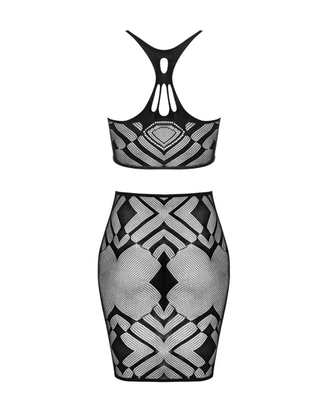 SO8191 Еротичний напівпрозорий комплект Obsessive K101 top & skirt S/M/L, топ, спідниця