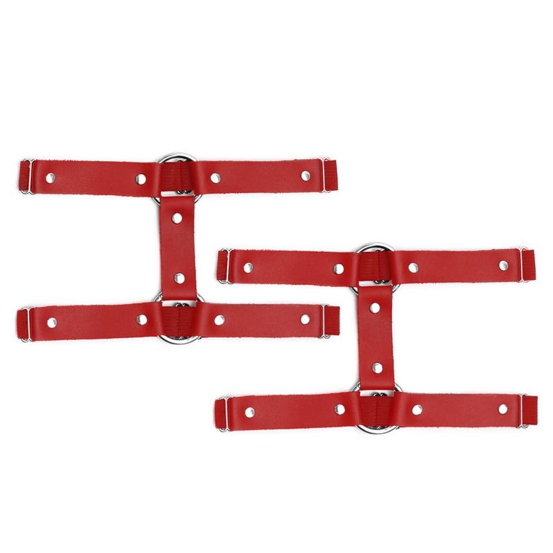 SO7011 Гартери на ногу із натуральної шкіри Art of Sex - Kristina Leg Garters (2 шт), колір Червоний