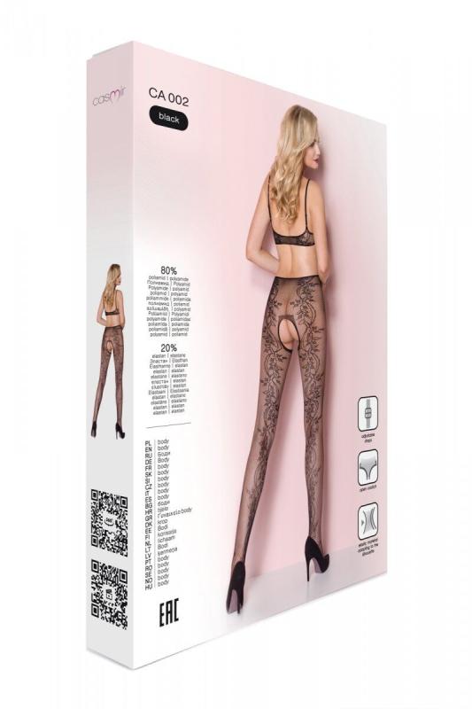 SO5327 Бодістокінг з ажурної сітки із вирізами з боків та доступом Casmir CA002 чорний
