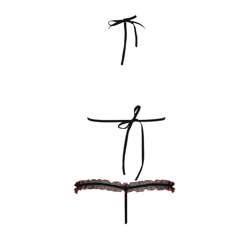 EL15102 Комплект белья GIANA BIKINI black S/M - Passion: полупрозрачные лиф и трусики с бантиками