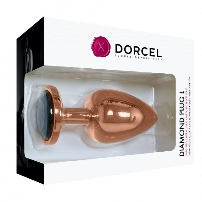 SO5530 Металлическая анальная пробка с украшением в виде кристалла Dorcel - Diamond Plug Rose Gold L