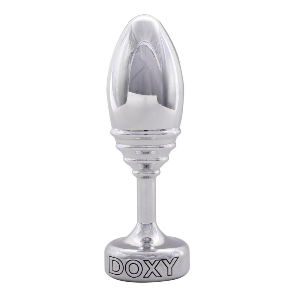 SO8031 Металева анальна пробка DOXY Butt Plug RIBBED, ребриста, діаметр 3,3 см