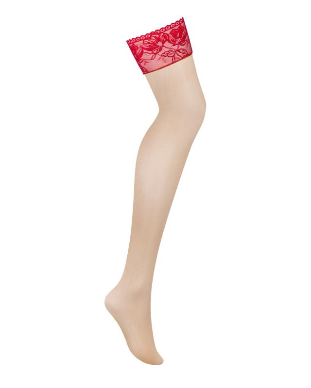 SO8659 Панчохи під пояс із широким мереживом Obsessive Lacelove stockings M/L