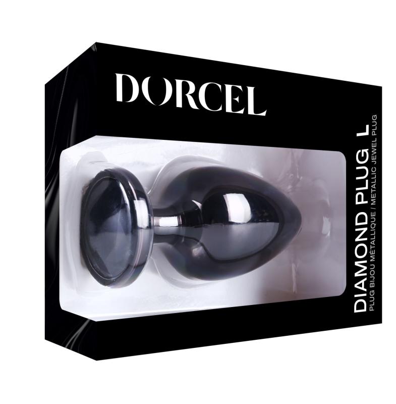 SO7810 Металева анальна пробка з кристалом Dorcel Diamond Plug Black L