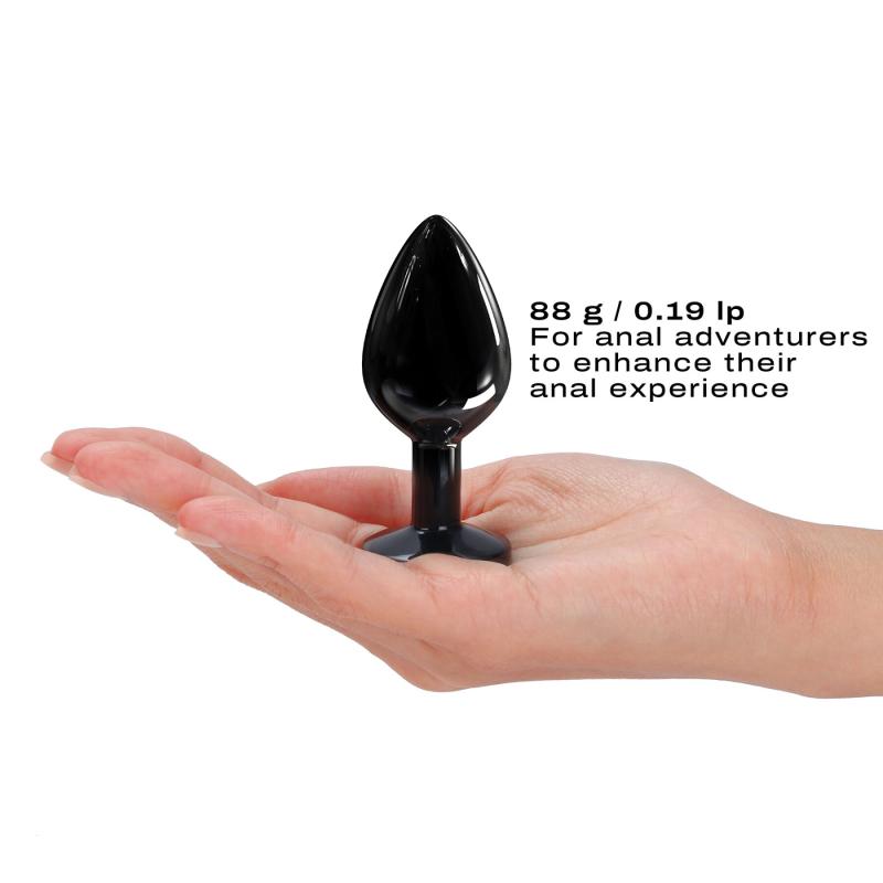 SO7809 Металева анальна пробка з кристалом Dorcel Diamond Plug Black M