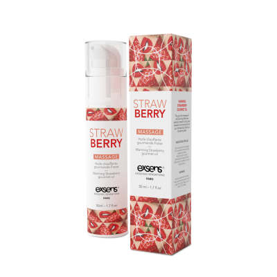 Массажное масло EXSENS Strawberry 50 мл разогревающее, без сахара, без парабенов, съедобное